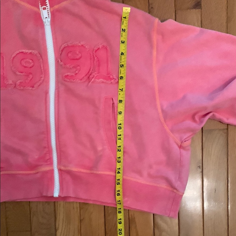 BDG Bomber Sweat Jacket Sporty Zip-Up (Pink) - Picture 16 of 16